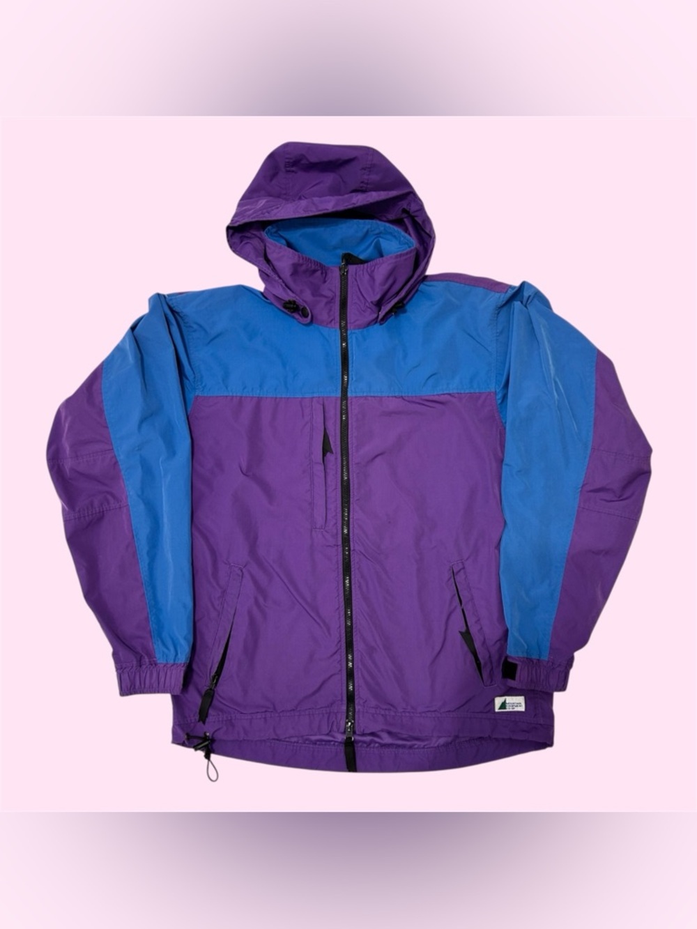 Vintage 90s MEC Windbreaker Jacket Colorblock Hood Super Microft Medium